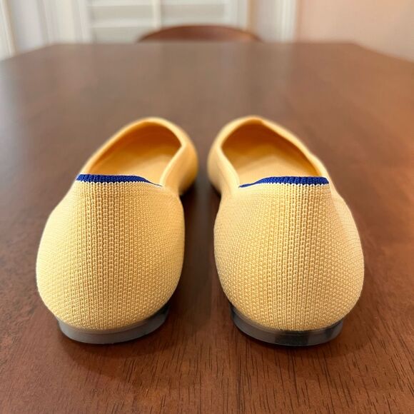 Rothy’s The Flat Lemon Drop Knit Ballet Flats Yellow Round Toe Sz 6 Eco Slip-On - Picture 3 of 7